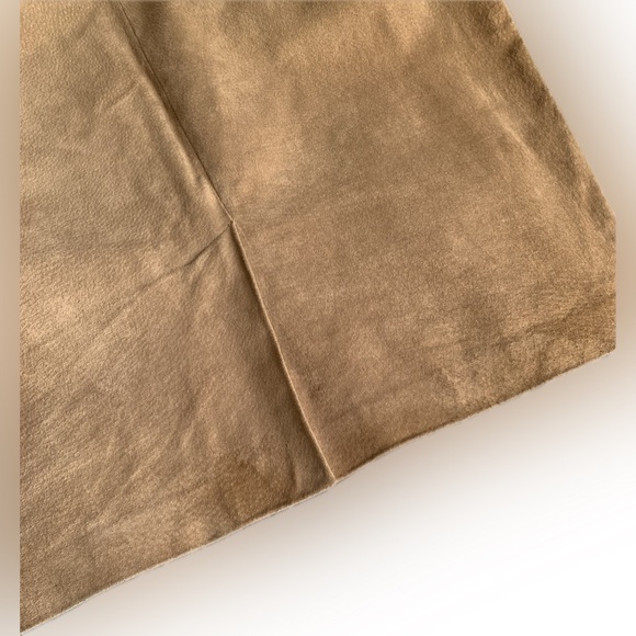 PIA RUCCI tan leather suede vintage skirt, beige size 12 - Picture 8 of 8
